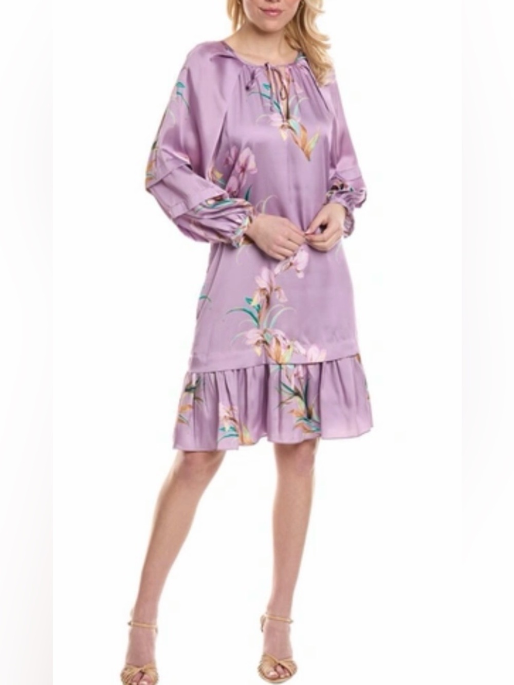 NWT Kobi Halperin TRACE PRINTED PEASANT DRESS IN PURPLE